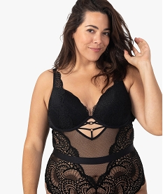 body femme grande taille en dentelle avec armatures noir sous-vetementsC257201_2