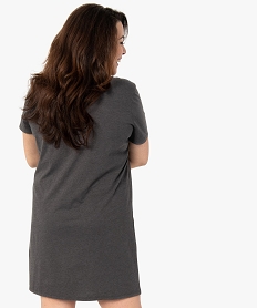 chemise de nuit femme grande taille a manches courtes avec motifs grisC258001_3