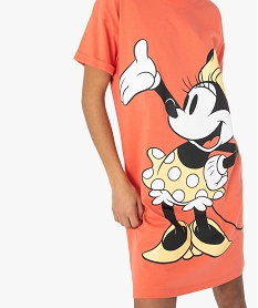 chemise de nuit femme avec motif minnie disney orange nuisettes