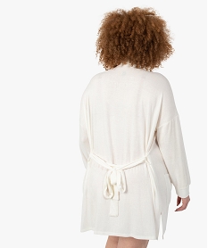 veste dinterieur femme grande taille en maille douce avec ceinture a nouer beige pyjamas ensembles vestesC258801_3