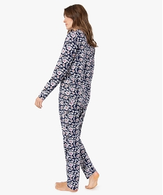 pyjama deux pieces femme   chemise et pantalon imprime pyjamas ensembles vestesC259401_3