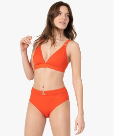 bas de maillot de bain femme uni forme culotte taille haute rouge bas de maillots de bainC261001_3