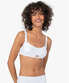 GEMO Haut de maillot de bain femme forme brassière Blanc