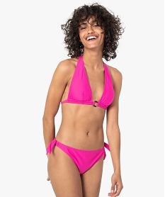 haut de maillot de bain femme forme triangle rose haut de maillots de bainC265501_3