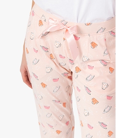 pantalon de pyjama femme avec bas resserres rose bas de pyjamaC266801_2