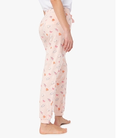 pantalon de pyjama femme avec bas resserres rose bas de pyjamaC266801_3