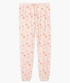 pantalon de pyjama femme avec bas resserres rose bas de pyjamaC266801_4