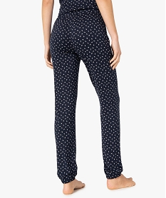 pantalon de pyjama femme en maille fine avec bas resserre imprime bas de pyjamaC266901_3