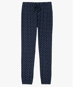 pantalon de pyjama femme en maille fine avec bas resserre imprime bas de pyjamaC266901_4