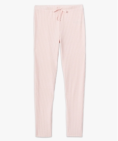 pantalon de pyjama femme en maille cotelee roseC267001_4
