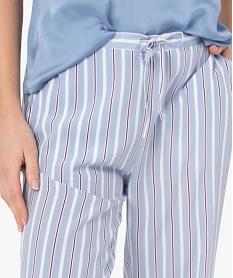 pantalon de pyjama femme imprime bleu bas de pyjamaC267401_2