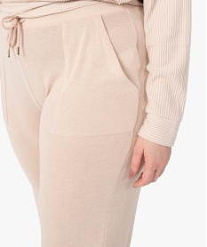 pantalon d’interieur femme grande taille en maille fine beige bas de pyjamaC267601_2