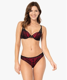 soutien-gorge en dentelle et microfibre avec strass rougeC268301_3