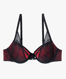 soutien-gorge en dentelle et microfibre avec strass rougeC268301_4