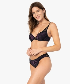 soutien-gorge en dentelle et microfibre avec strass violetC268401_3