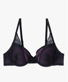 soutien-gorge en dentelle et microfibre avec strass violet soutien gorge avec armaturesC268401_4