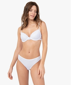 tanga sans coutures en microfibre et dentelle femme (lot de 2) blanc strings tangasC270101_3