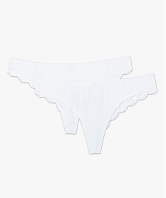 tanga sans coutures en microfibre et dentelle femme (lot de 2) blancC270101_4