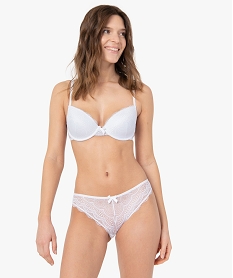 culotte femme en microfibre et dentelle (lot de 2) blanc culottesC271601_3