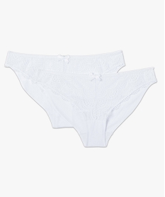 culotte femme en microfibre et dentelle (lot de 2) blanc culottesC271601_4