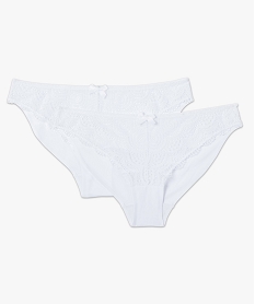 culotte femme en microfibre et dentelle (lot de 2) blancC271601_4