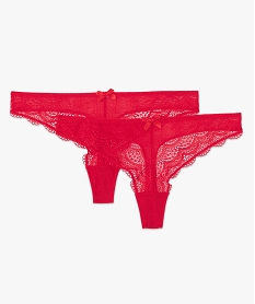 string en dentelle et tulle femme (lot de 2) rouge strings tangasC273201_4