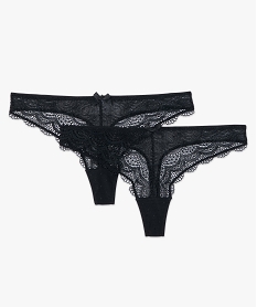 string femme en dentelle et tulle (lot de 2) noir strings tangasC273301_4