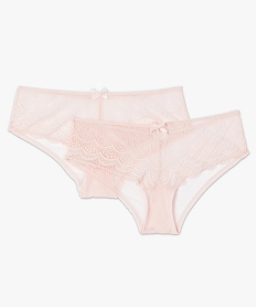 shorty femme en dentelle et tulle (lot de 2) rose shortiesC273501_4