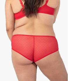 shorty en dentelle et tulle femme grande taille rougeC273701_2