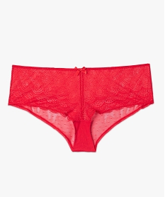 shorty femme en dentelle et tulle rougeC273701_4