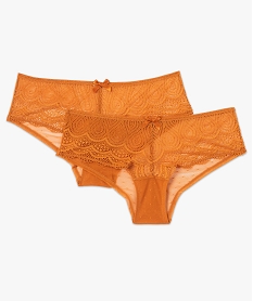 shorty femme en dentelle et tulle (lot de 2) orange shortiesC275101_4