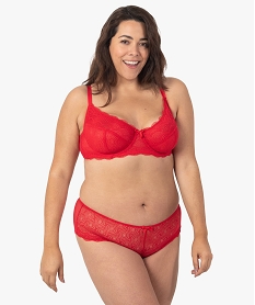 soutien-gorge emboitant a armatures en dentelle grande taille rouge sous-vetementsC278201_3