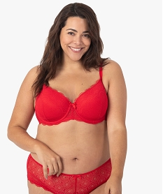GEMO Soutien-gorge grande taille à armatures et coques fines rouge standard