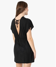 robe de plage femme a double decollete en v noir vetements de plageC280101_3