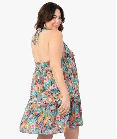 tunique de plage femme grande taille a motifs exotiques multicolore vetements de plageC281101_3