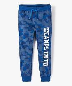GEMO Pantalon de sport garçon imprimé camouflage - Camps United Bleu