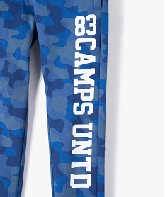 pantalon de sport garcon imprime camouflage - camps united bleu pantalonsC281901_2