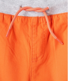 bermuda garcon en toile avec taille elastiquee en bord-cote orangeC282401_2