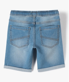 bermuda garcon en jean extensible avec revers cousus bleu shorts bermudas et pantacourtsC286201_3