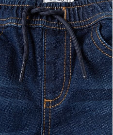 bermuda garcon en jean extensible avec revers cousus grisC286301_2