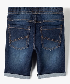bermuda garcon en jean extensible avec revers cousus grisC286301_3