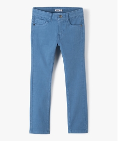 pantalon garcon uni coupe slim extensible bleu pantalonsC286501_1