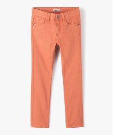 pantalon garcon uni coupe slim extensible orange pantalonsC286601_1