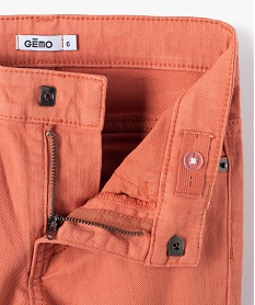 pantalon garcon uni coupe slim extensible orange pantalonsC286601_2