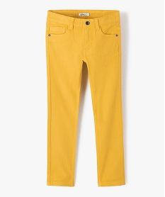 pantalon garcon uni coupe slim extensible jaune pantalonsC286701_1