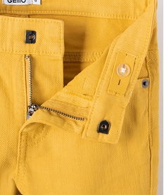 pantalon garcon uni coupe slim extensible jaune pantalonsC286701_2
