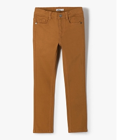 pantalon garcon coupe skinny en toile extensible brun pantalonsC286801_1