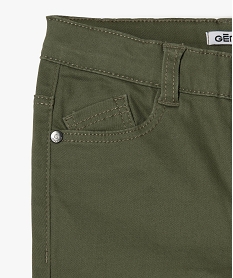 pantalon garcon coupe skinny en toile extensible vert pantalonsC286901_2