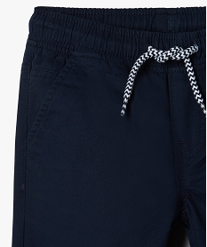pantalon garcon en toile avec taille et chevilles elastiquees bleu pantalonsC287201_2