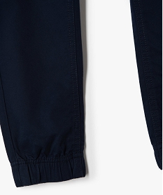 pantalon garcon en toile avec taille et chevilles elastiquees bleu pantalonsC287201_3